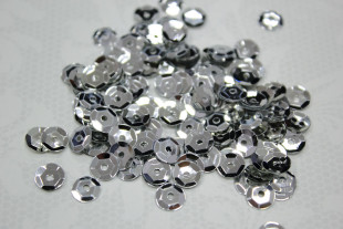 Пайетки россыпью 6 мм 10 г №01 серебро