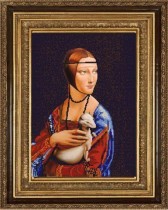 "Дама с горностаем" Рисунок на ткани