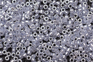Бисер Япония MIYUKI Delica цилиндрический 11/0 5г DB-0242 серый с цветной линией блестящий кристалл